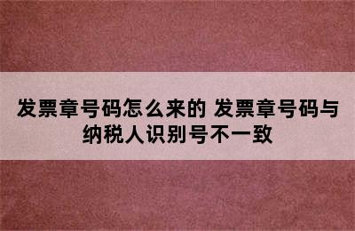 发票章号码怎么来的 发票章号码与纳税人识别号不一致